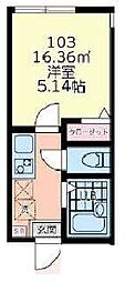 東急東横線 菊名駅 徒歩9分の賃貸アパート 1階1Kの間取り