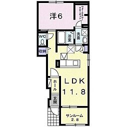 美穂1 1LDKの間取図画像