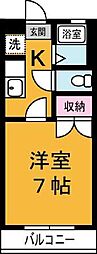 第2ルーブルマンション 1Kの間取図画像