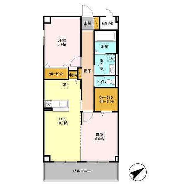 グランアコール 305｜茨城県つくば市学園南1丁目(賃貸マンション2LDK・3階・61.07㎡)の写真 その2