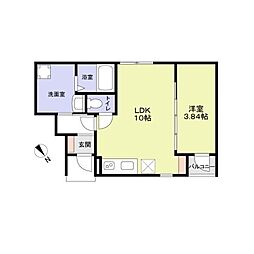 スールソレイユうずら野 1LDKの間取図画像