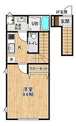 ローズガーデン 1Kの間取図画像