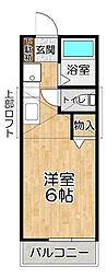 エミーヒルズ3 ワンルームの間取図画像