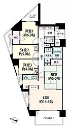 コスモ塚本Ｃｓタワー 4LDKの間取り