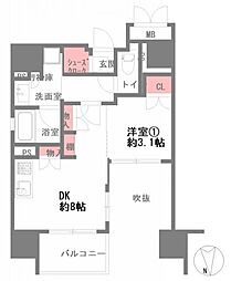 ソルティア大手前 1DKの間取図画像