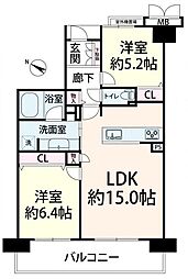 ユニハイム塚本 2LDKの間取図画像