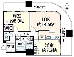 ザ・梅田タワー 2LDKの間取図画像