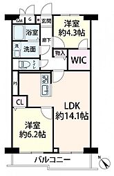 ドルミ堂島 2LDKの間取図画像