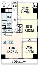 メゾン東船場 3LDKの間取図画像