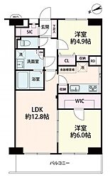 日商岩井中津マンション 2LDKの間取図画像