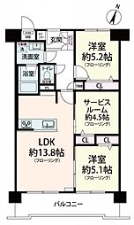 ノバカネイチ阿波座2番館 2SLDKの間取図画像