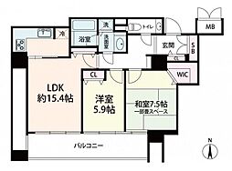OAPレジデンスタワー西館 2LDKの間取図画像