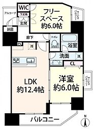 エステムプラザ大手前エヴァース 1SLDKの間取図画像