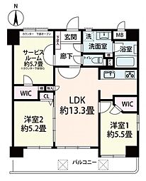 エスリード西天満 2SLDKの間取図画像