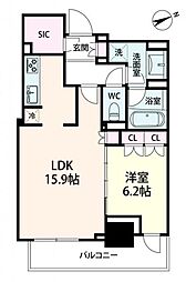 ザ・セントラルマークタワー 1LDKの間取図画像