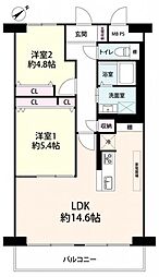 パルクメゾン千舟公園 2LDKの間取図画像
