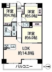 サンメゾン若江岩田 3LDKの間取図画像