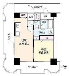 コープ野村梅田A棟 1LDKの間取図画像