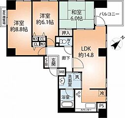 レイセニット神戸元町 3LDKの間取図画像