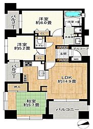 ワコーレ新神戸カデンツァ 3LDKの間取図画像