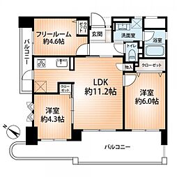 ワコーレステラ魚崎北町 2SLDKの間取図画像
