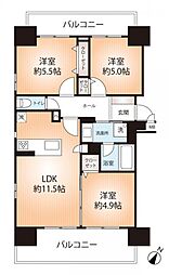 ソナーレ新神戸 3LDKの間取図画像