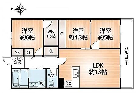 3LDK 間取り