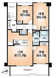 カシータ須磨ヒルズ 3LDKの間取図画像