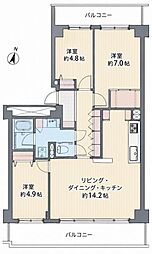 メゾン岡本南 3LDKの間取図画像