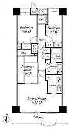 西の原ハイム1番館 3LDKの間取図画像