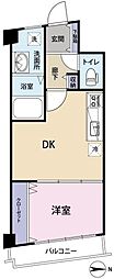 新宿パークサイド永谷 1DKの間取図画像