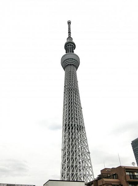 バルコニーから東京スカイツリーが一望できます。夜間、季節により様々なライトアップが楽しめます。