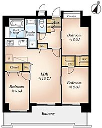 サンライズマンション玉川上水 3LDKの間取図画像