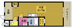 REGINA賀来 ワンルームの間取図画像