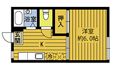 コーポ杉本 1Kの間取図画像