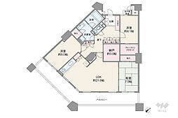 ルネセントラルタワー 3LDKの間取図画像