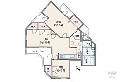 プチ東園田 2LDKの間取図画像