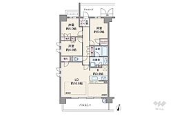 ジオ武庫之荘 3LDKの間取図画像