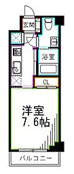 京王井の頭線 浜田山駅 徒歩3分の賃貸マンション 2階1Kの間取り