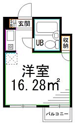 JR総武線 阿佐ケ谷駅 徒歩6分の賃貸マンション 3階ワンルームの間取り