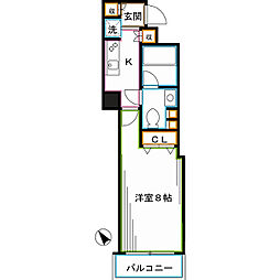JR総武線 荻窪駅 徒歩5分の賃貸マンション 7階1Kの間取り