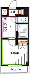エクセリア荻窪 1Kの間取図画像