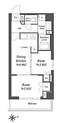 杉並区荻窪2丁目マンション 2DKの間取図画像