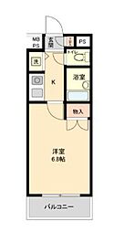サンハイム高井戸2 1Kの間取図画像