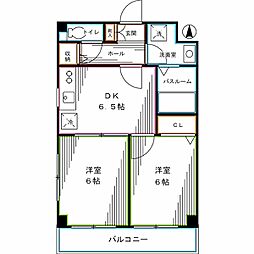サリジェ21 2DKの間取図画像