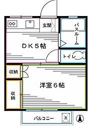 コーポイズミ 1DKの間取図画像