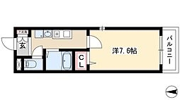 シャノワール 1階1Kの間取り