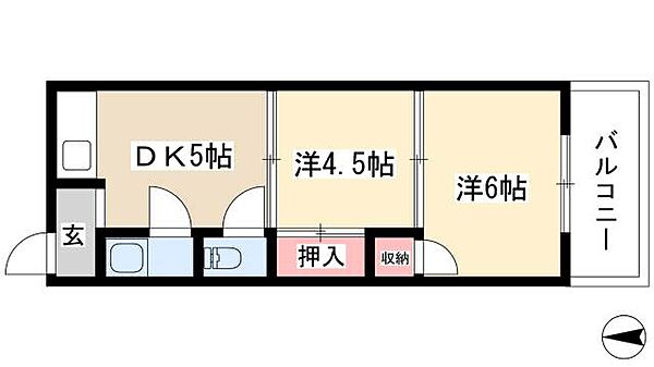 グリーンハウス ｜愛知県名古屋市千種区城木町1丁目(賃貸アパート2DK・3階・29.97㎡)の写真 その2