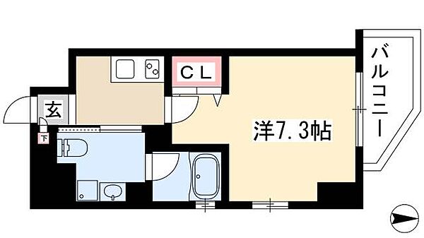 カレント今池 ｜愛知県名古屋市千種区仲田2丁目(賃貸マンション1K・3階・24.32㎡)の写真 その2