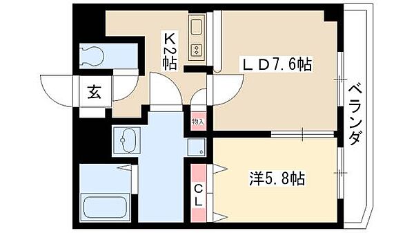 エスポアール千種 ｜愛知県名古屋市千種区今池1丁目(賃貸マンション1LDK・2階・40.20㎡)の写真 その2